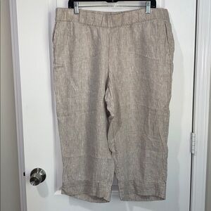 Pure Jill Cropped Linen Minimalist Boho Culottes